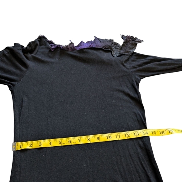 Wool Dress Women Small Witchy Whimsigoth Shabby Fairy French Cold Shoulder Black - Picture 10 of 11